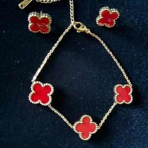 Stainless steel bracelet and earrings